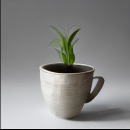 a cup used as a plant pot
